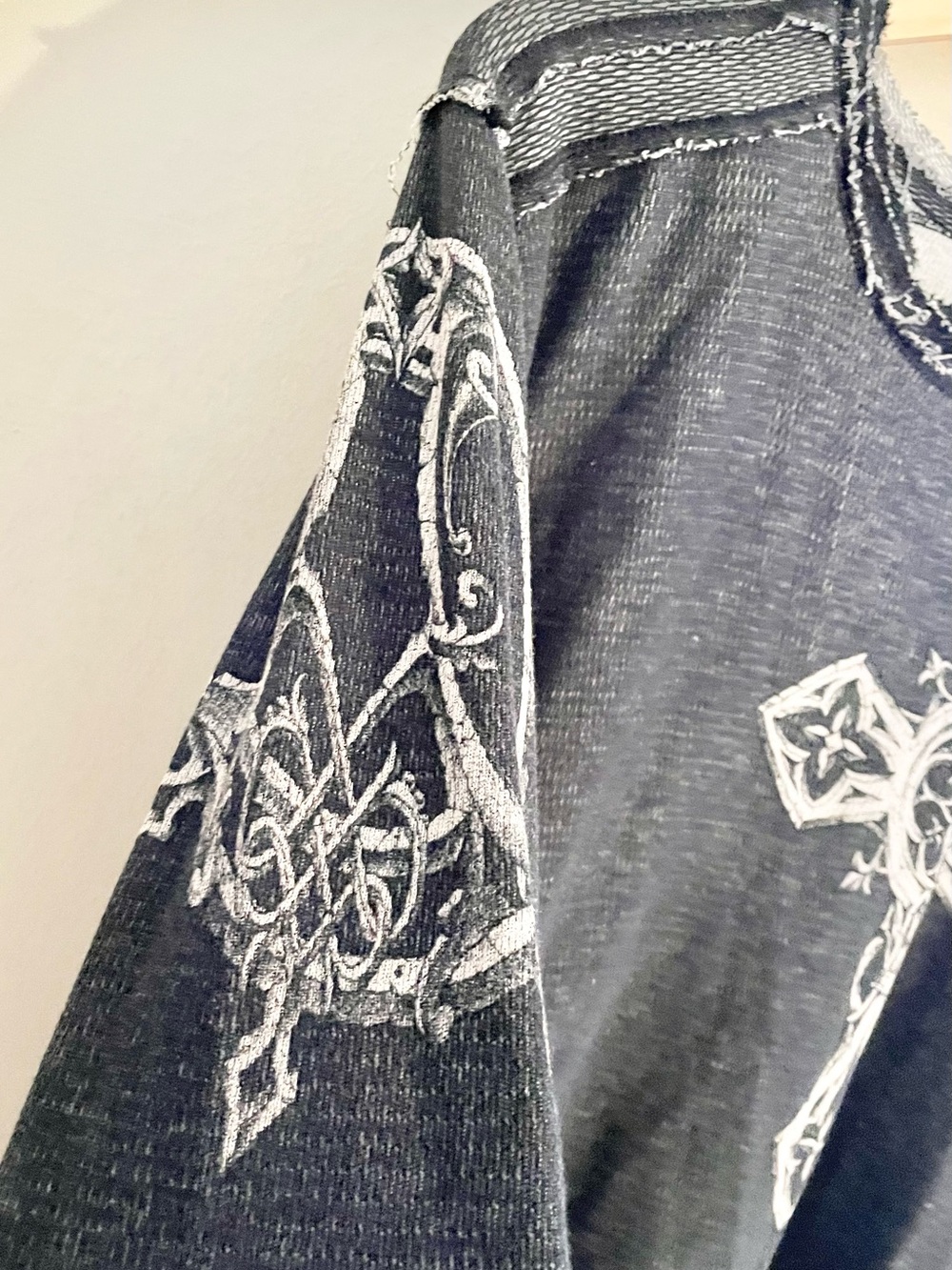 Vtg Y2K Affliction Angel Wings Cross Men’s Long Sleeve Dbl Side Thermal Shirt XL - Picture 5 of 13